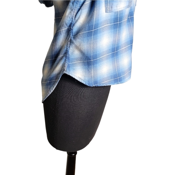 Hollister hooded button down high low plaid top size large - Picture 4 of 10